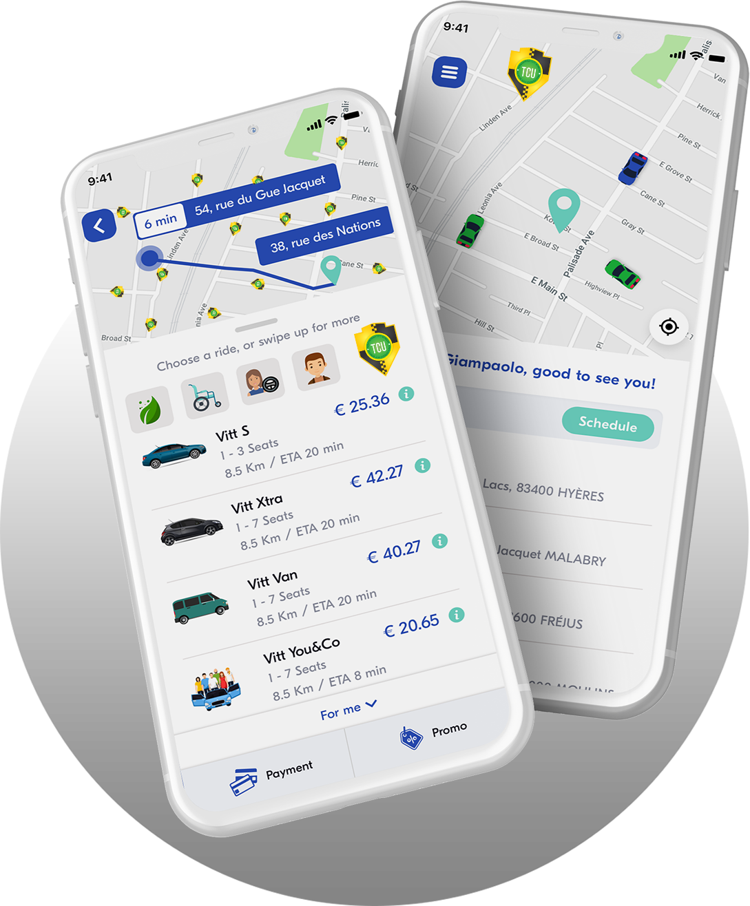 TCU Taxi mobile app